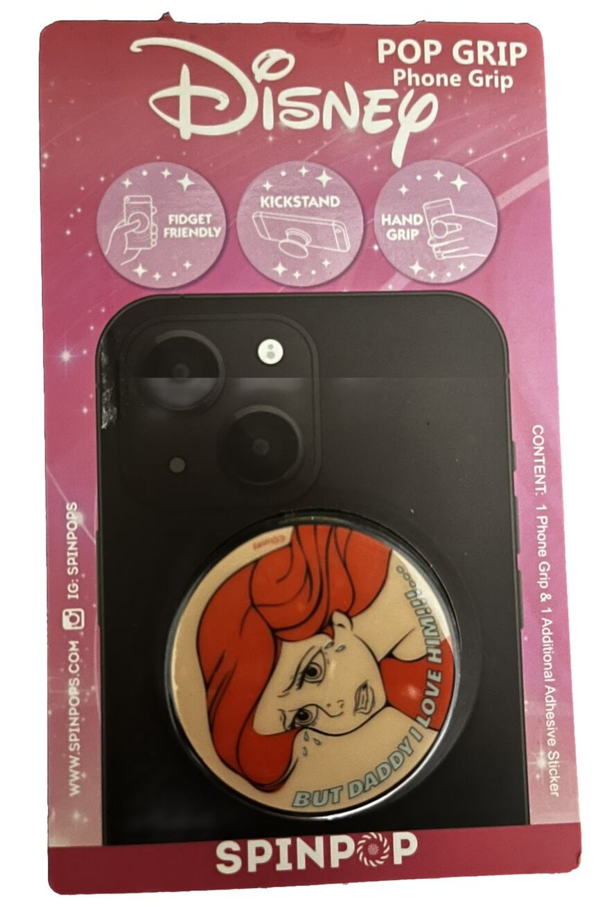 Spinpop Disney Princess Phone Grip-Ariel Little Mermaid Pop Grip-NEW
